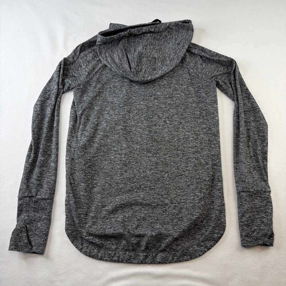 Athleta Womens XS Gray Hooded Pullover Top Long Sleeve Heathered Activewear - Picture 2 of 8